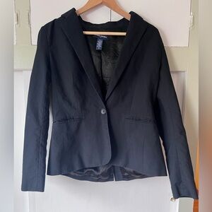 Banana Republic Women’s Black Stretch Single Button Blazer Size 10; see video